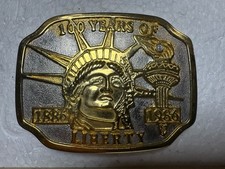 100 Years of Liberty 1886-1986 Statue of Liberty Gold Tone Belt Buckle