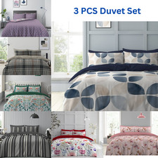 Printed Duvet Cover Reversible Bedding Sets Single Double King Sizes Pillowcases