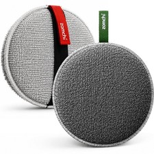 Large Exfoliating Body Scrubber 2 Pack - Dual-Texture, Soft Firm, Grey