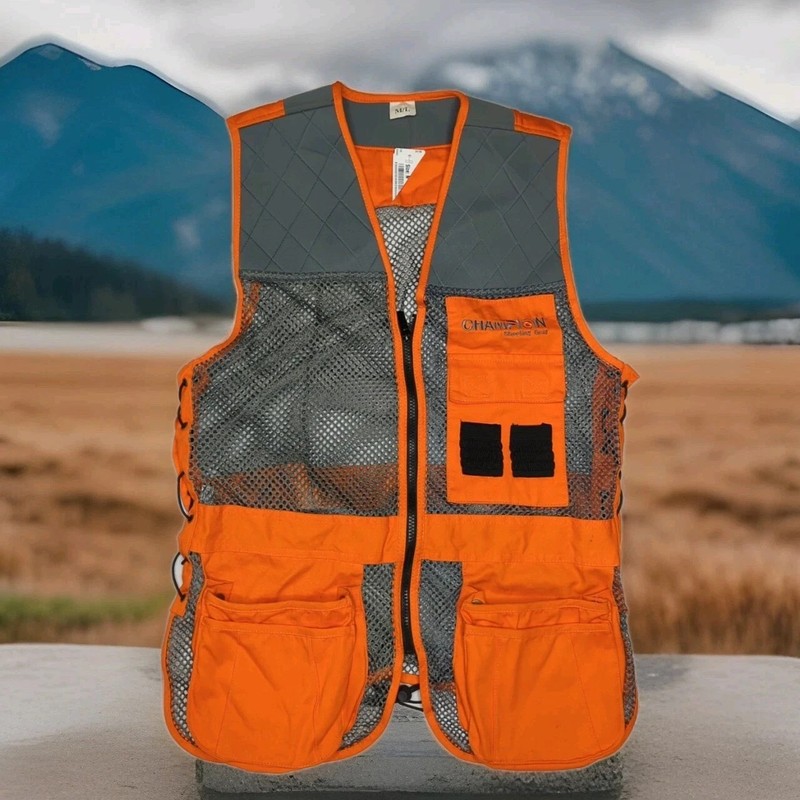 Champion Skeet Trap Shooting Hunting Vest Mens Orange XL/XXL