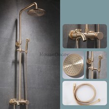 All Copper Bathtub Mixer Taps Set Wall Mounted Rainfall Handheld Shower Head Kit