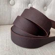 59 inch 150 cm long Maroon Brown Leather strap strip Pebble grain 1.5 mm thick