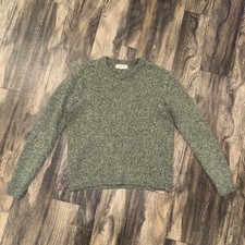 Madewell Wool Blend Speckled Pullover Knit Crewneck Sweater Green Women's M