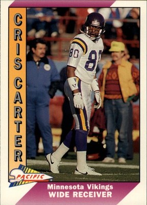 1991 Pacific #286A Cris Carter ERR (Misspelled Chris on both sides)