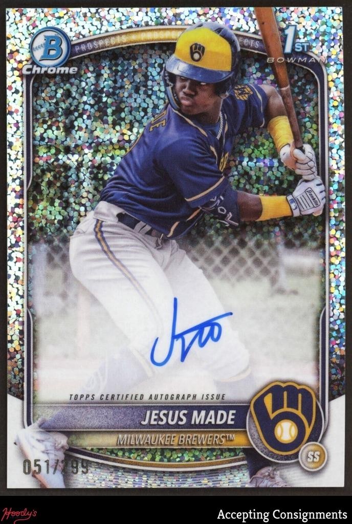 2025 Bowman Chrome Prospect Speckle Refractor Jesus Made 1st Rookie AUTO 051/299