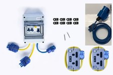 240v pre wired -Mains kit- - Stainless Sockets. surface mounted inlet.