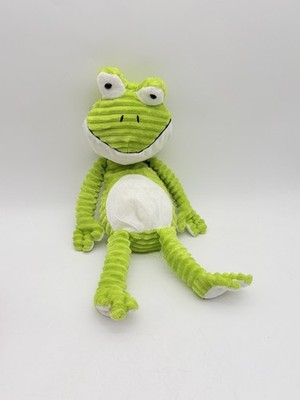 Walgreens Happy Go Fluffy Green Frog Plush Ribbed Corduroy Stuffed Animal 18''