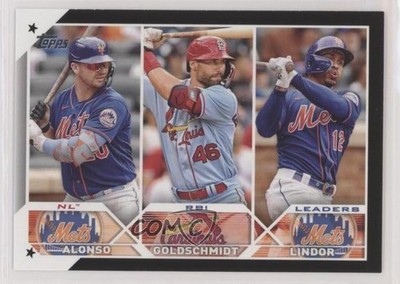 2023 Topps Series 1 League Leaders Black 63/72 Paul Goldschmidt Pete Alonso n0c