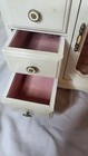 Rare Charming VINTAGE White Wooden Jewelry Box  Stained Glass Doors — photo 4