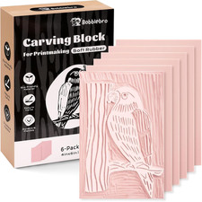 Linoleum Blocks for Printmaking Supplies - 6PCS 4 x6 Rubber Linocut Block Pri...
