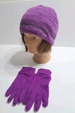 Champion Girls Purple Beanie With Gloves