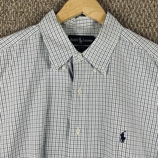 Polo Ralph Lauren Blake Shirt XL 100 Two-Ply Cotton Button Down Pony Check E266