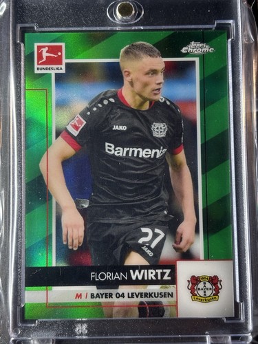 Florian Wirtz [Green Refractor] #64 2020 Topps Chrome Bundesliga card