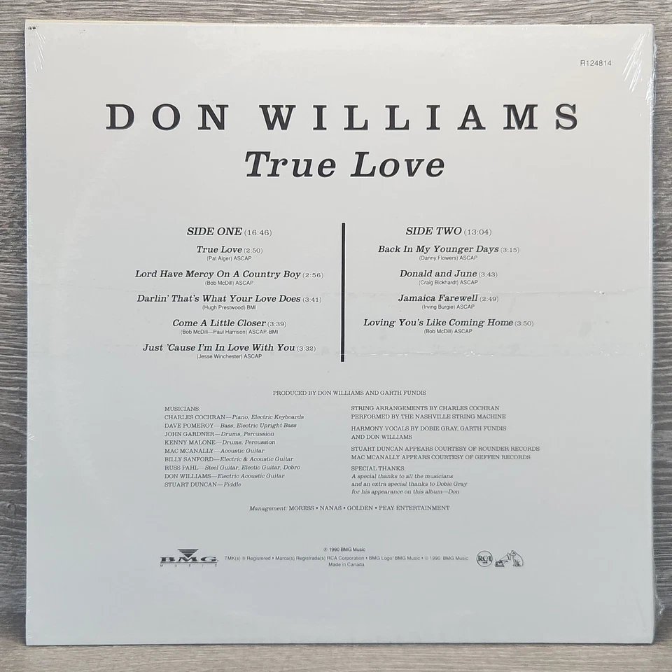 Don Williams - True Love Vinyl LP R124814 Factory Sealed Record 1990 BMG - Image 4 of 4