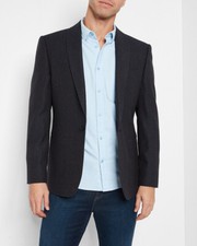 NEW EXPRESS 248 NAVY SLIM WOOL SUIT JACKET BLAZER SZ 40R