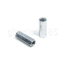US Stock 5pcs M6 x 1 x 20mm Long Rod Coupling Hex Nut Connector Zinc Plated