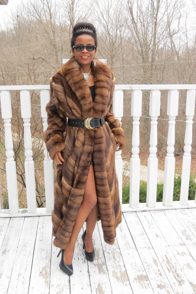 New Full length Swing Designer Mink &Genuine Russian Sable fur