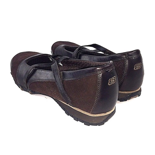 Zapatos cómodos Skechers Mary Jane de cuero y gamuza SN 21571 Toffee para mujer talla 10 - Imagen 6 de 12