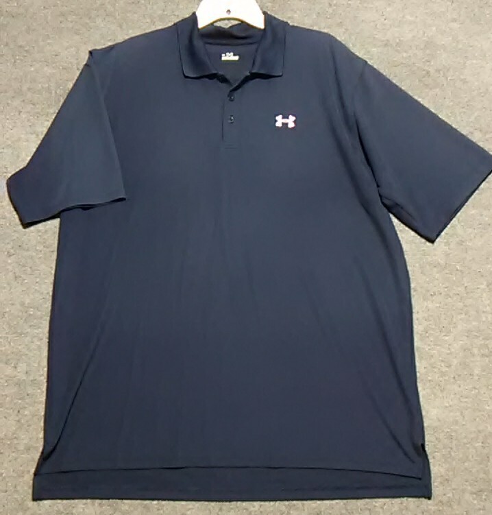 Under Armour Men's Loose HeatGear Navy Blue Golf Polo Shirt XL