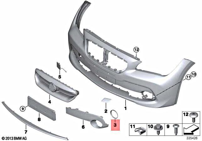 Genuine BMW Cover Fog Lamp Primed Left 511183 51117268747 for sale