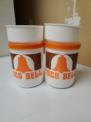 Must Have For Any TACO BELL collector! Rare Very Hard To Find Set Of 2 Foam Cups