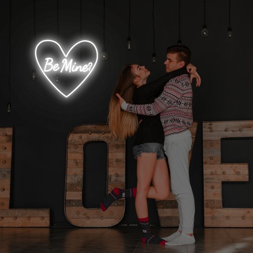 Be Mine LED Neon Sign - Romantic Valentine's Day Gift for Her, Love Wall Decor - Picture 3 of 15
