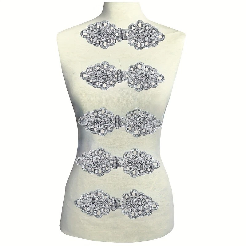 2-Pack Retro Knot Frog Buttons Solid Embroidered Frog Fastener Extra Large Decor - Image 4 of 4