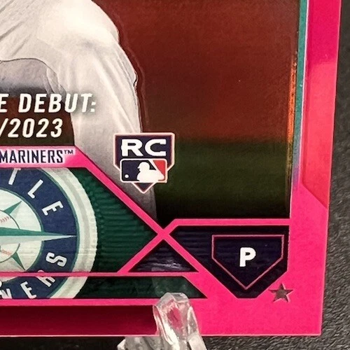 2023 Topps Chrome Update Rookie Card #USC99 Bryce Miller Magenta /399 Mariners - Image 4 of 4