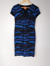 Tory Burch Kaoy Landscape Silk Shift Dress Size 6 Designer V-neck Short N84