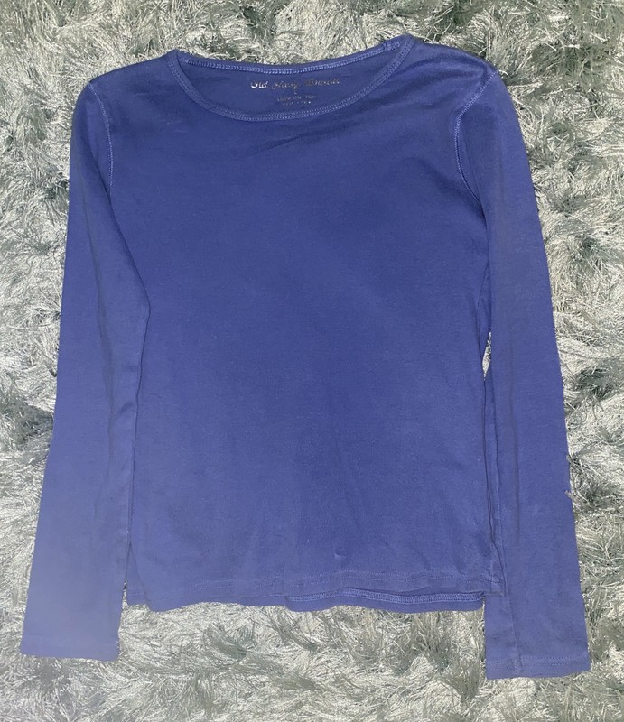 Old Navy Girls Size Large (10-12) Solid purple Long Sleeve Tee T-Shirt Top
