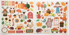 Fall Scrapbook Cut Outs, 12 by 12 Cut Out Pages, Fall Card Making Supplies