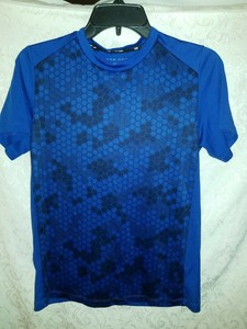 Boys Tek Gear Dry Tek Shirt Hexagon Athletic Size Large (14-16) Royal Blue | eBay