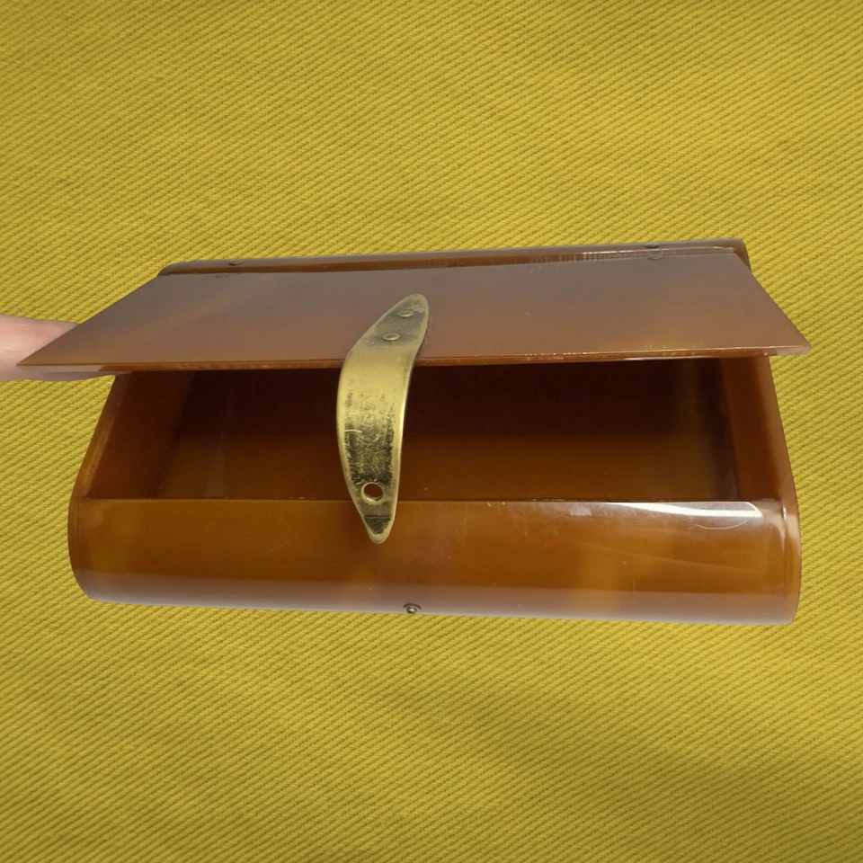 BOLSO CLUTCH ART DECO ✨ CARAMELO CAREY TONO ÁMBAR✨ BAQUELITA LUCITE ✨ Foto 4 de 4