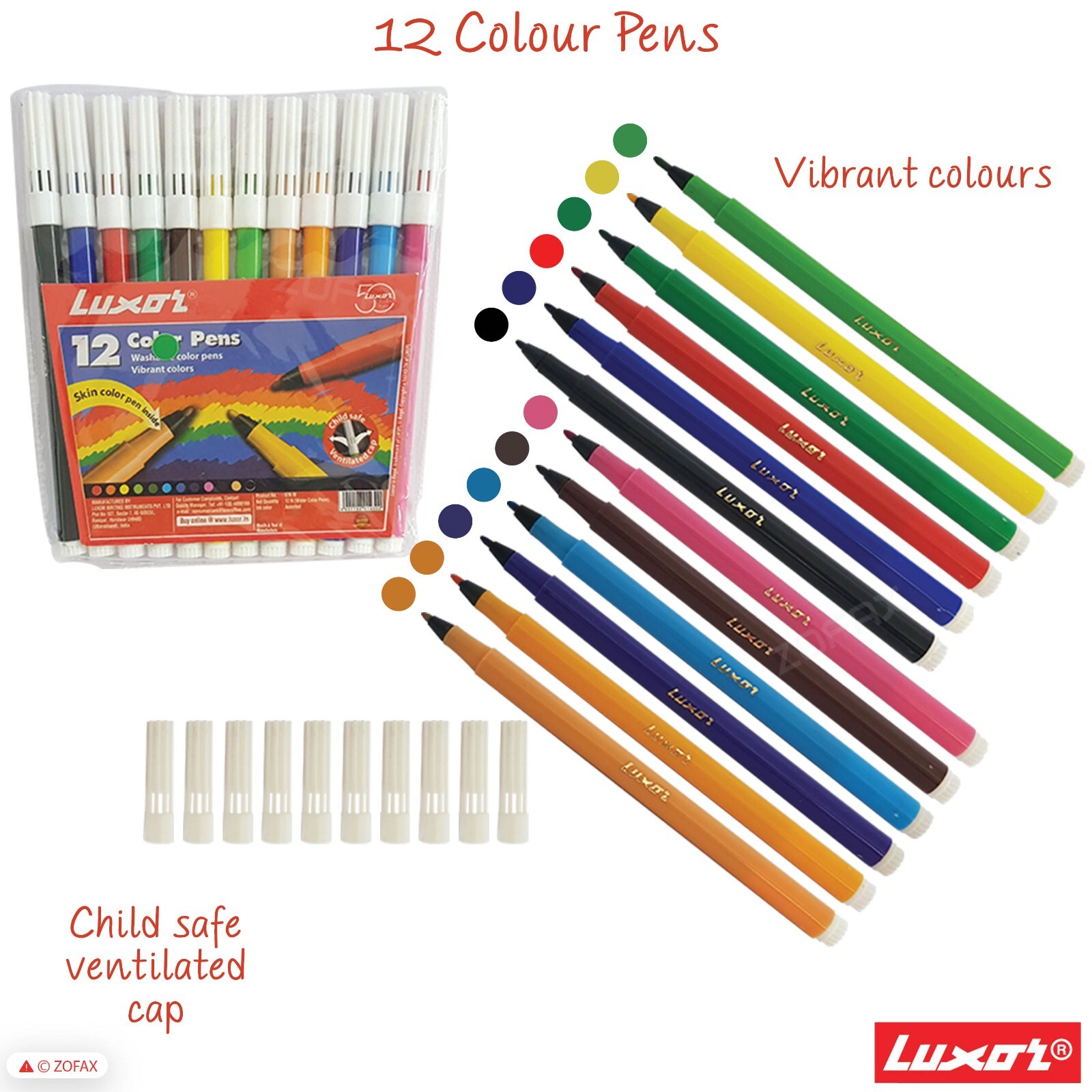 LUXOR Water Colour Pens Extra Long Crayons Drawing Book Ludo Game HB