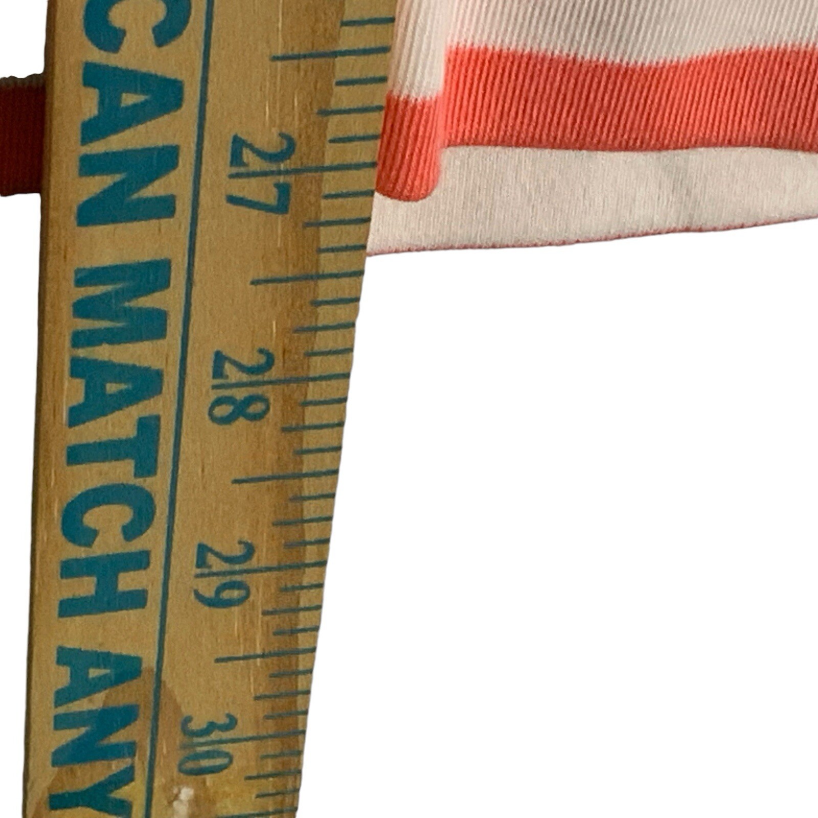 Liz Claiborne Women’s Med. Shirt Orange Striped V-Neck 3/4 Sleeve Longer Length