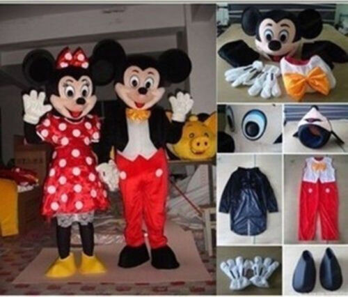 Adult Mickey and Minnie Mouse Mascot Costume Party Clothing Fancy Dress - Picture 1 of 8