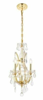 Chandelier Crystal Pendant Gold Kitchen Island Bathroom 4 Light Fixture 12''