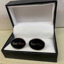 Best Man Vintage Cuff Links Groomsman Bride Wedding NEW 