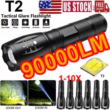 Super Bright 90000LM LED Flashlight Tactical Work Lights Lamp Battery Operated