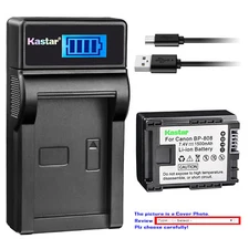 Kastar Battery LCD Charger for Canon BP-808 CG-800 & Canon FS100 Camcorder