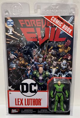 NEW FOREVER EVIL DC LEX LUTHOR MINI FIGURE WITH COMIC BOOK FREE SHIPPING!