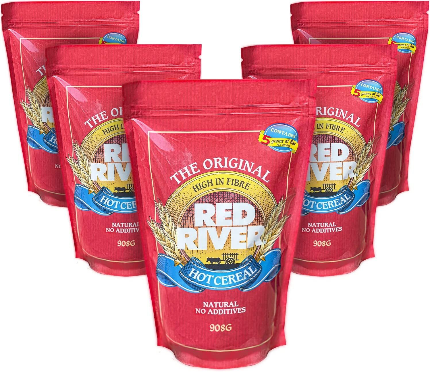 Cereal Red River - Cereal de trigo agrietado caliente (908 g / paquete de 5) hecho en Canadá en...