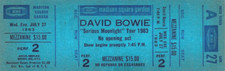 DAVID BOWIE 1983 SERIOUS MOONLIGHT TOUR UNUSED MSG CONCERT TICKET A27 MEZZANINE