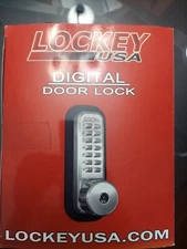LockeyUSA 2500 Key Override Mechanical Sliding Door Lock - Satin Chrome