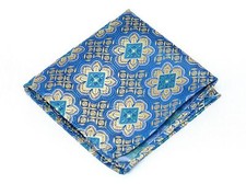 Lord R Colton Masterworks Pocket Square - Las Lajas Blue Silk - 75 Retail New