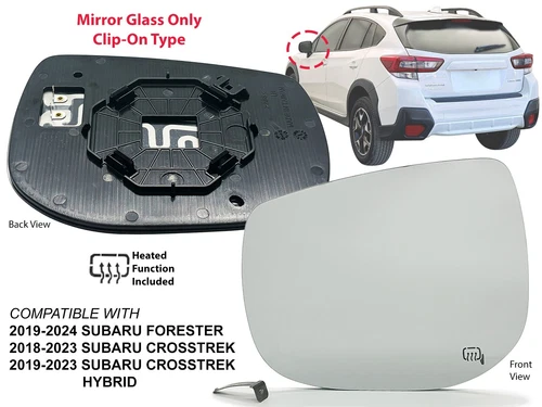 Mirror Glass for 2018-2023 SUBARU CROSSTREK 2019-24 FORESTER Heated Driver Side