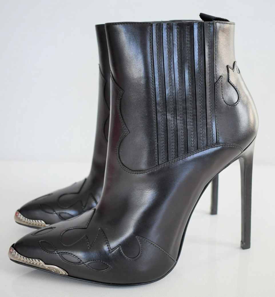 Stivali Saint Laurent Cowboy Western in rilievo taglia 6 5
