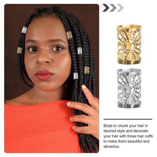 100 Pcs Man Hair Jewellery Dreadlocks Cuff Tube Womans Rings - Picture 9 of 11