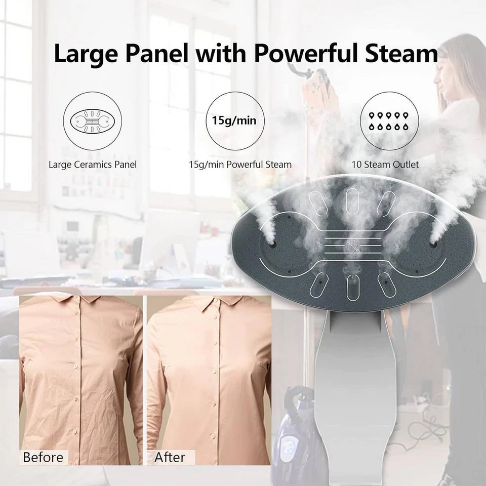 Dampfglätter Steamer Dampfbügelstation Vertikal Dampfbügler 1600W 2,4L Tank - Bild 4 von 4