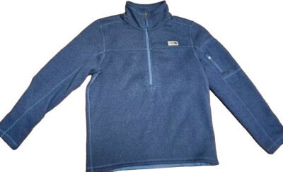 THE NORTH FACE Jacket Mens M Medium Fleece Lined Pullover Blue Mock Neck 1/2 Zip